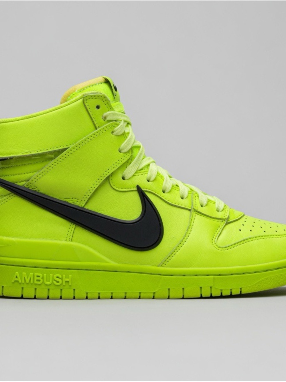 Nike Men’s High-Top Sneakers in Volt with Black Swoosh